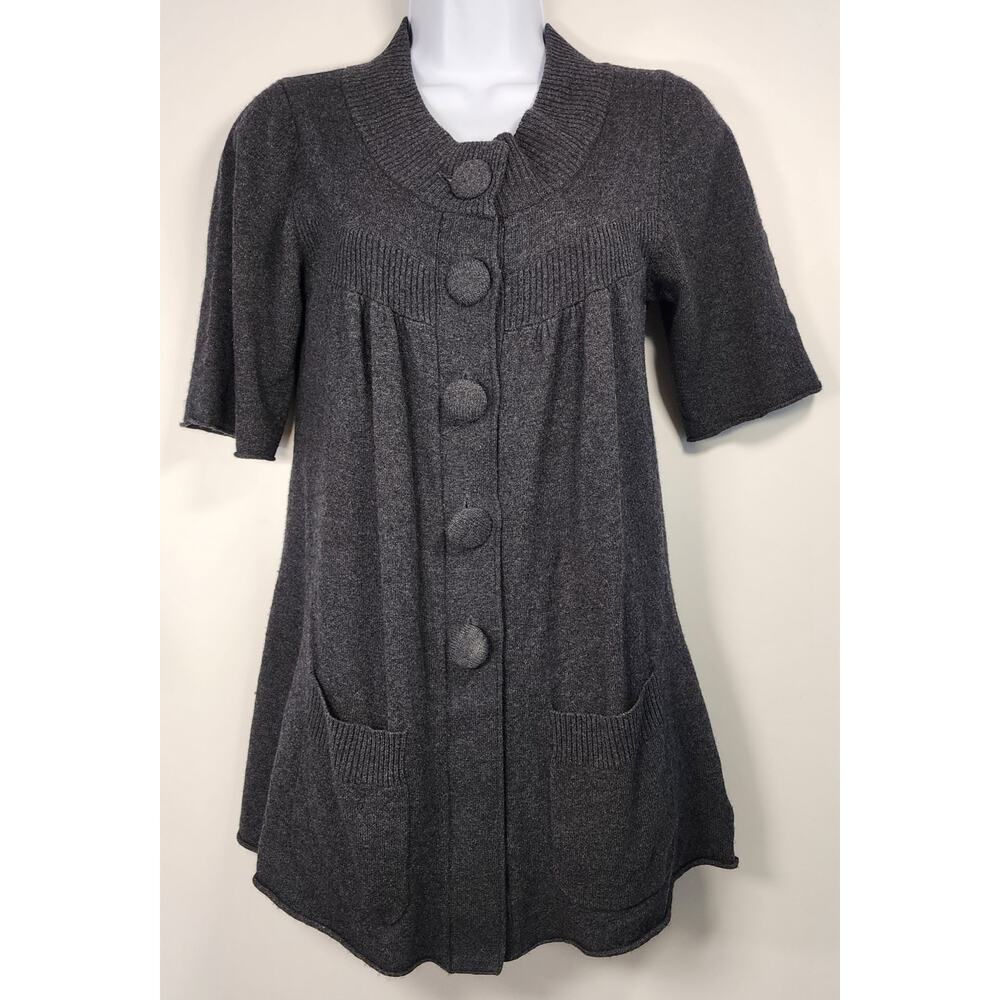 Michael Stars Cashmere Blend Gray Button Cardigan Sweater Tunic One Size